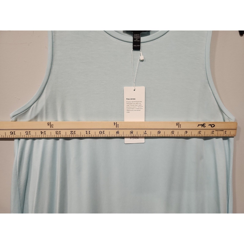 Eileen Fisher NWT Jersey Tank Womens XXS Lt. Blue Sleeveless Top Stretch NEW - Picture 7 of 8